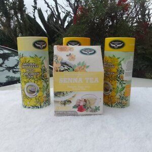 Herbal infusion - Natural ease bundle 4 senna herbal/pure green tea bottles/box